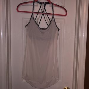 lululemon White Tank Top with Black/White Bra sz6